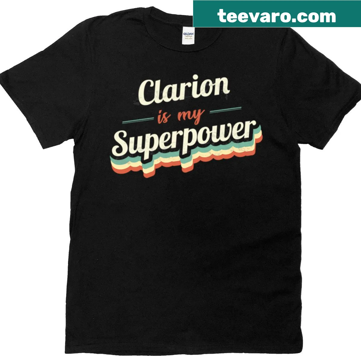 Motivational T-shirt featuring 'Clarion Is My Superpower' text — on a men's t-shirt