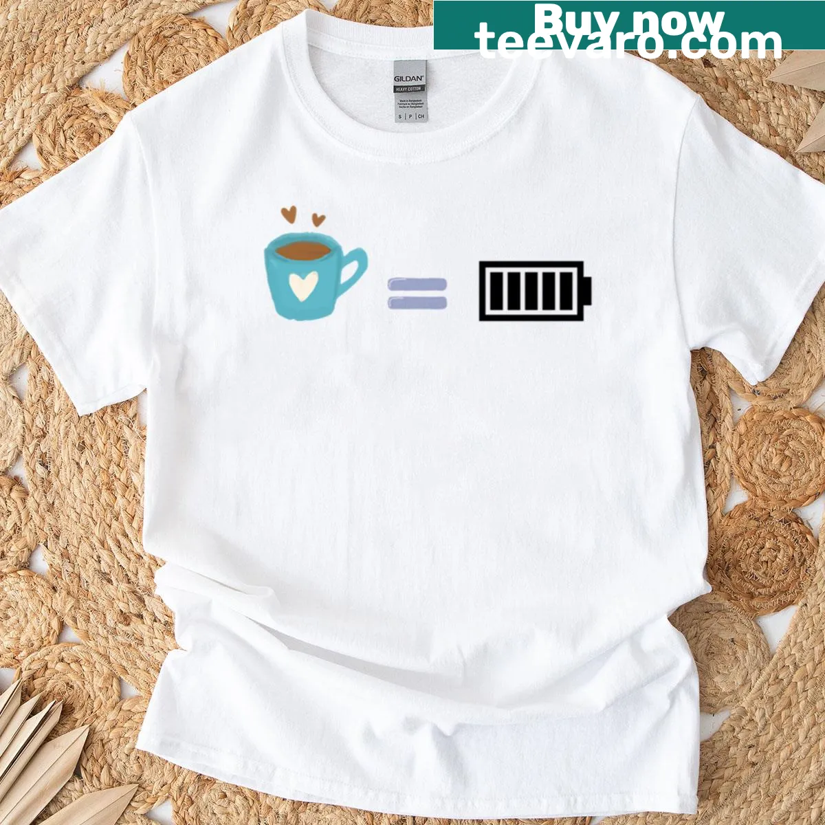 Funny motivational mom t-shirt with coffee as mom fuel quote. — on a men's t-shirt