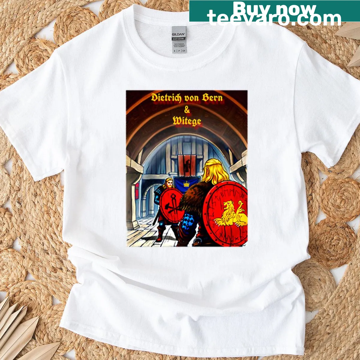 T-shirt featuring the name 'Dietrich Von Bern Witege' in classic font — on a men's t-shirt