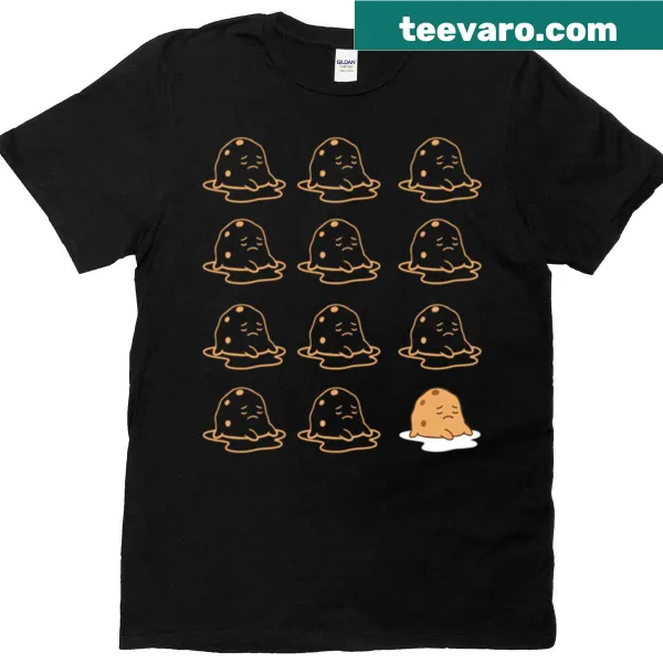 Cartoon melting cookie design T-shirt representing various moods