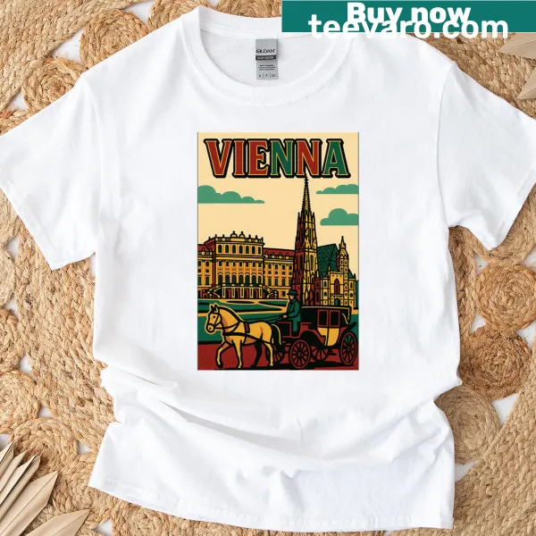 Vienna cityscape T-shirt with vintage-inspired design