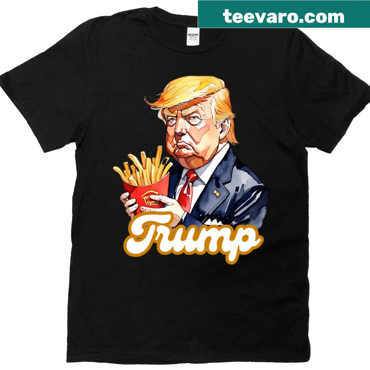 Funny oversized T-shirt with a humorous quote about Donald Trump — on a men's t-shirt