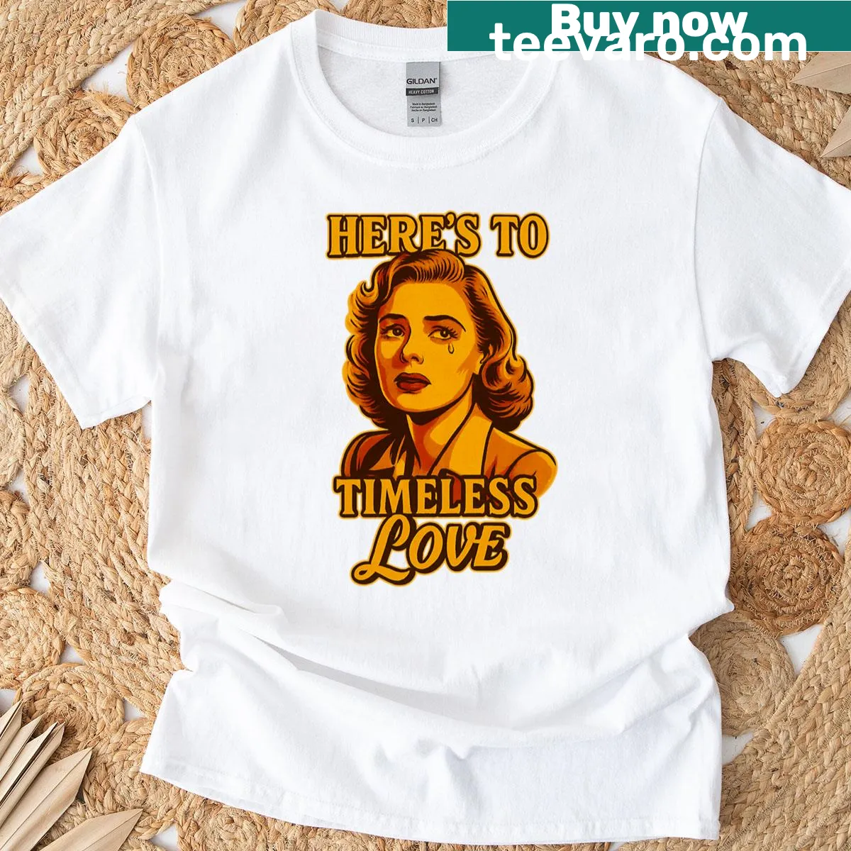 T-shirt with nostalgic Hollywood love quote design — on a men's t-shirt