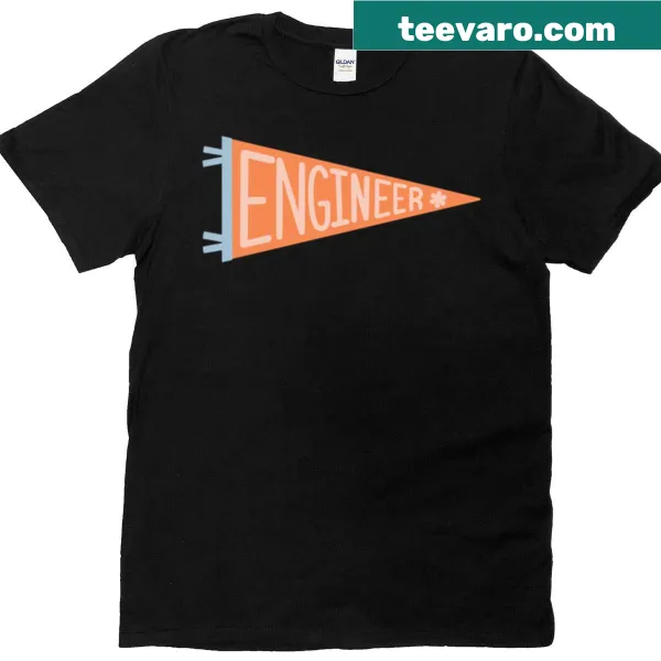 Trendy t-shirt with an engineer STEM pennant flag design