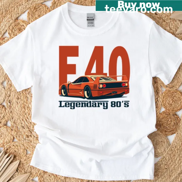Illustration of the turbocharged F40 supercar on a t-shirt