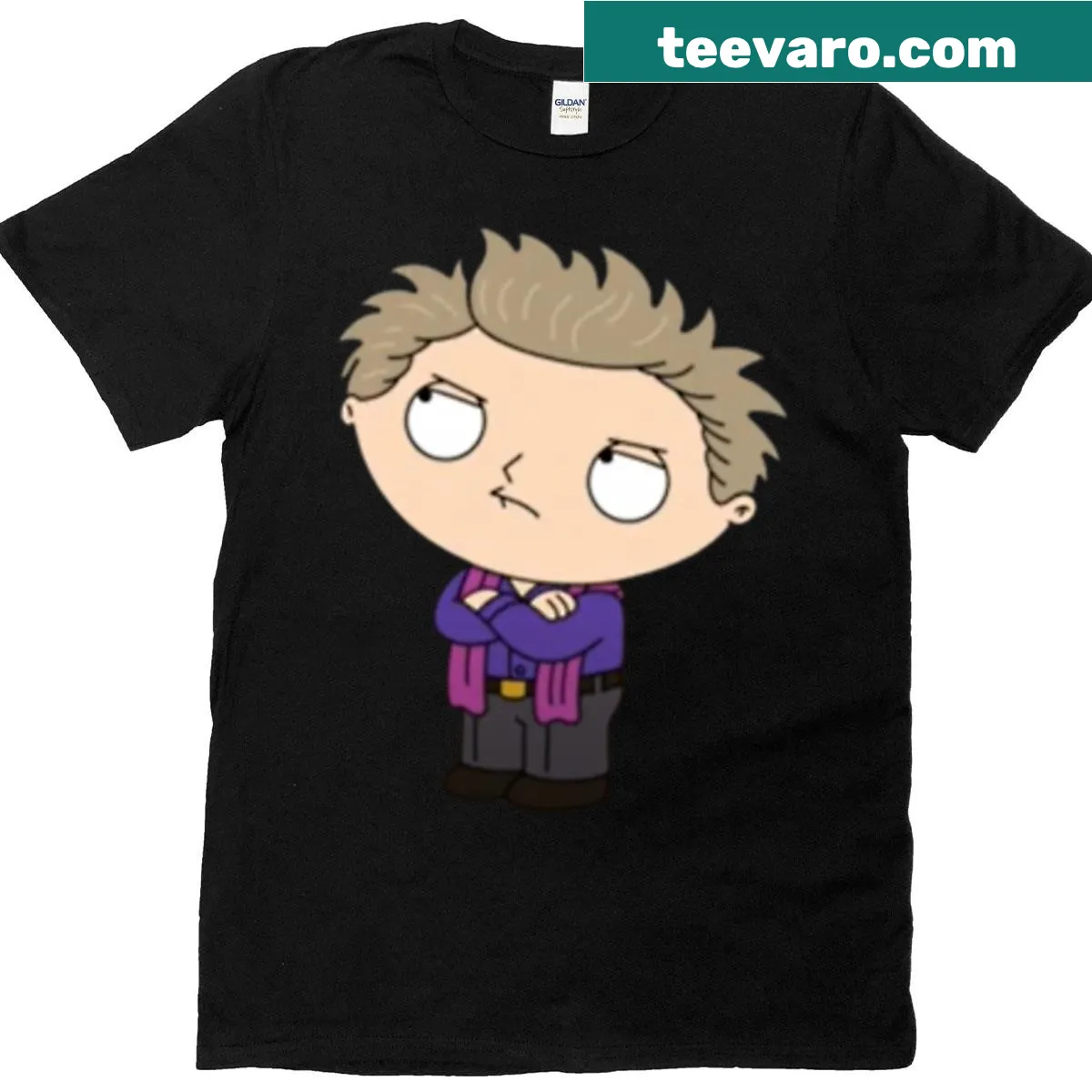 T-shirt featuring humorous elements from Family Guy — on a men's t-shirt