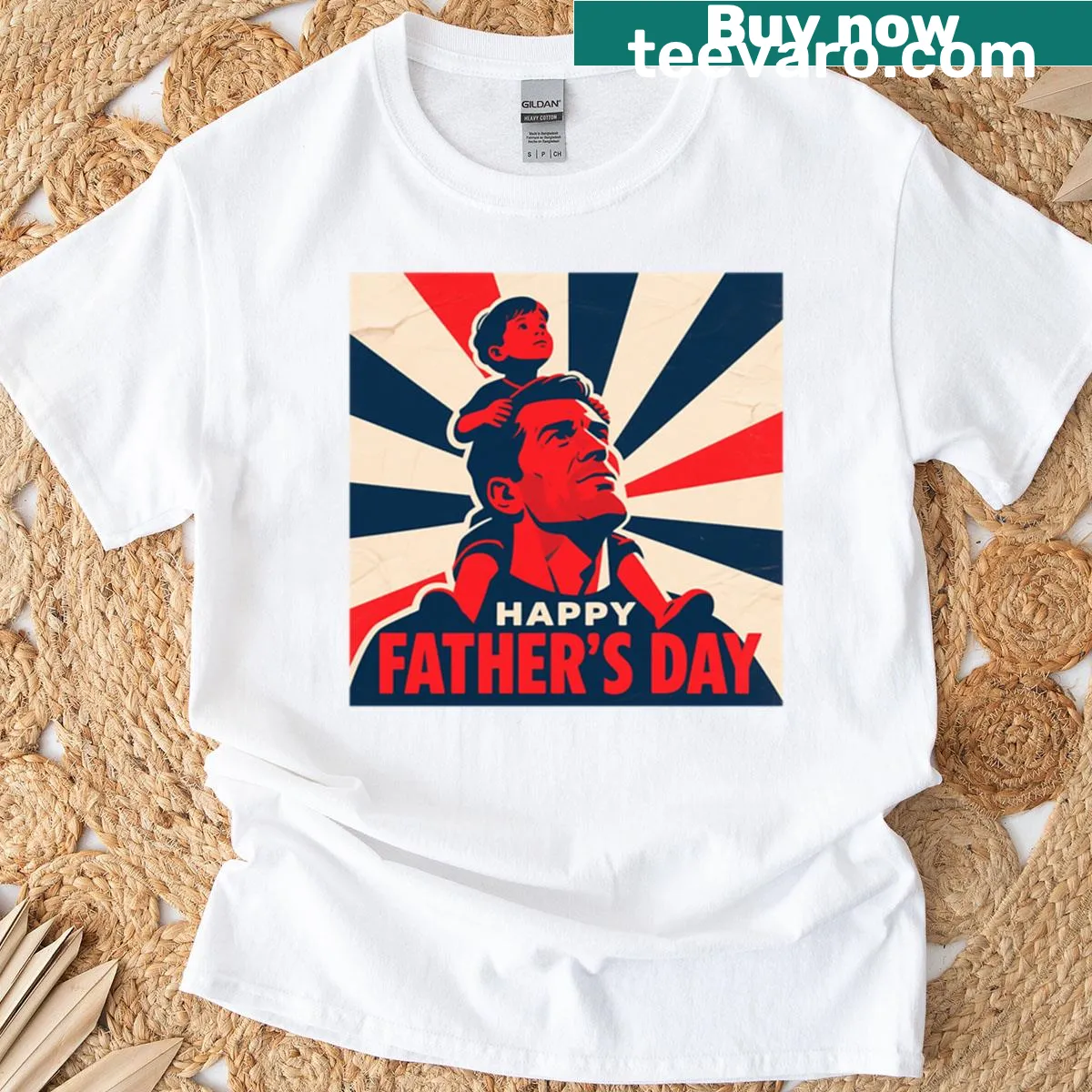 Retro-style art celebrating Father’s Day on a t-shirt — on a men's t-shirt