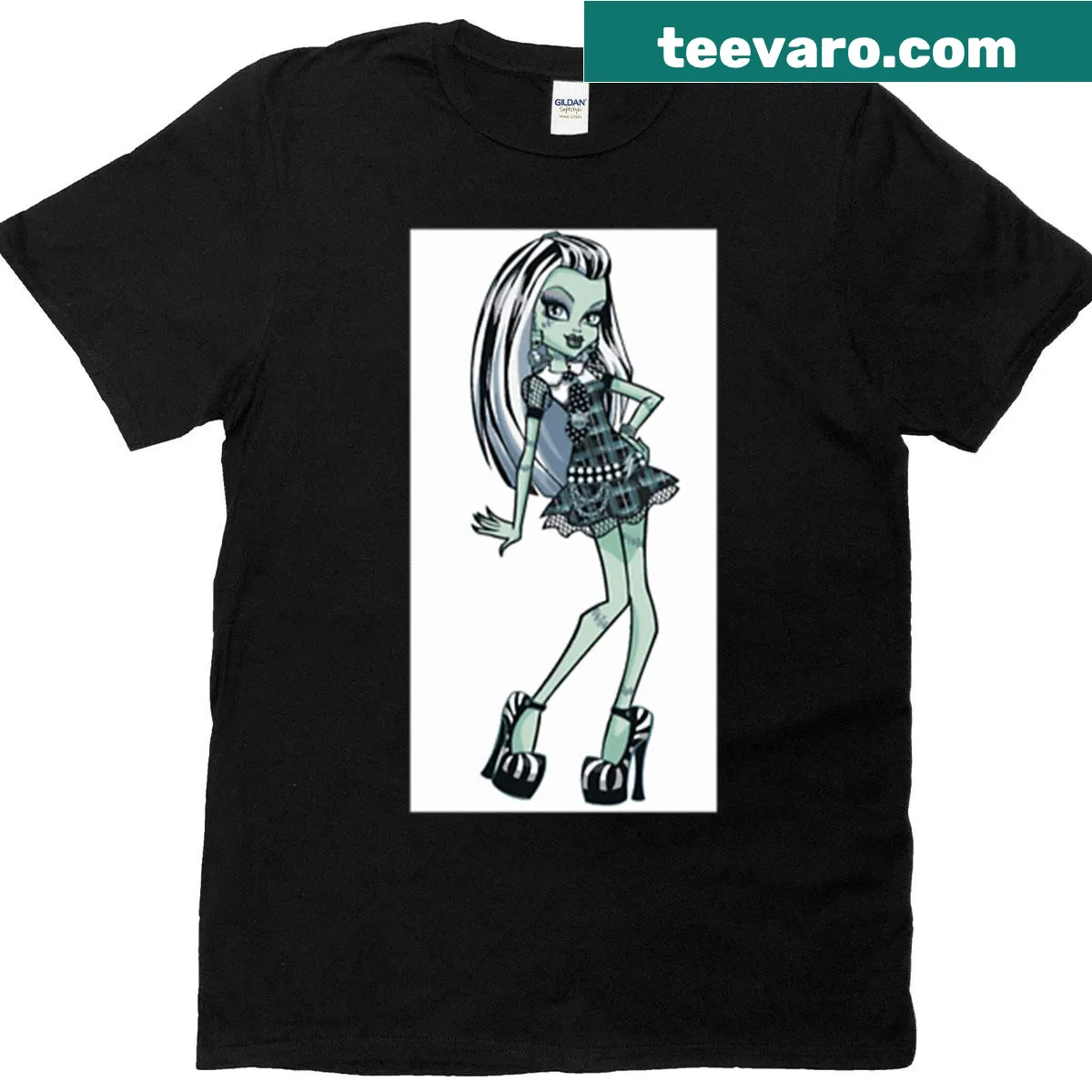 Illustration inspired by Frankie Stein character on a fun t-shirt — on a men's t-shirt