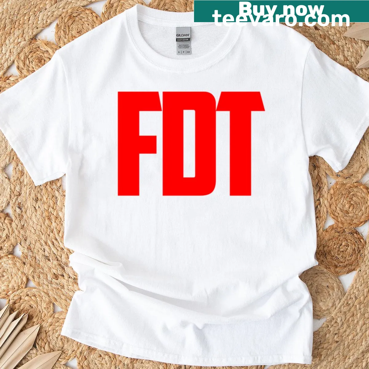 T-shirt with bold text saying Fuck Donald Trump — on a men's t-shirt
