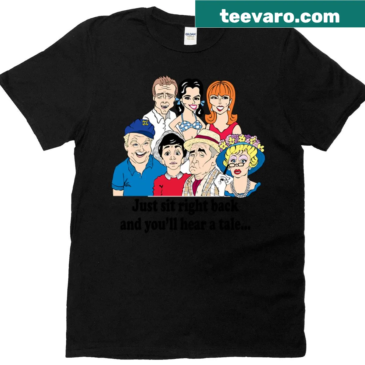 T-shirt featuring Gilligan's Island fan art design — on a men's t-shirt