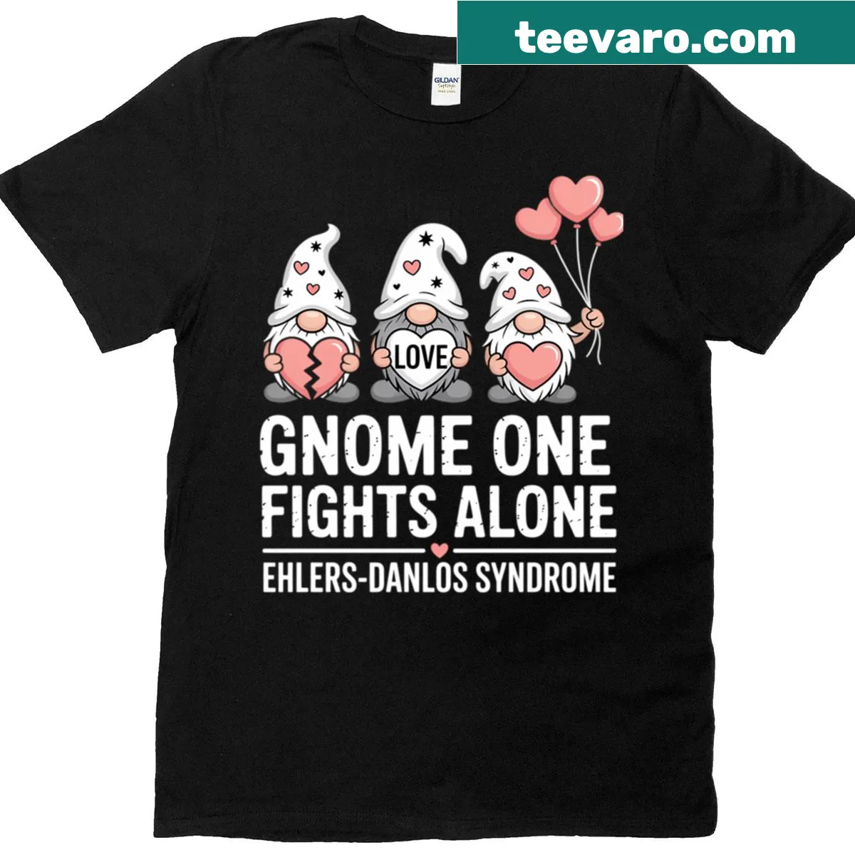 Gnome graphic promoting Ehlers-Danlos Syndrome awareness — on a men's t-shirt