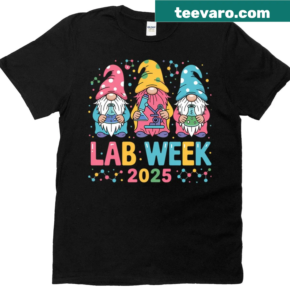 Gnome design for Medical Lab Tech Lab Week 2025 — on a men's t-shirt