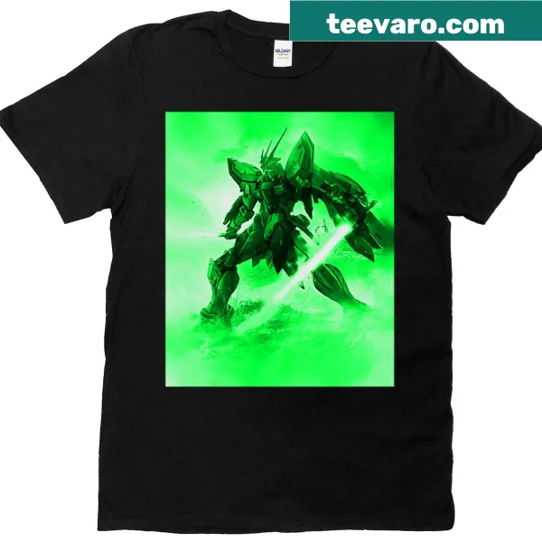 T-shirt featuring God Gundam artwork in bold design