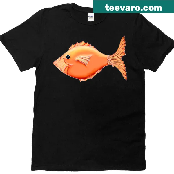 Charming golden fish graphic t-shirt