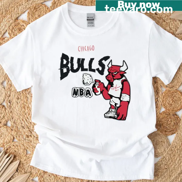 Graffiti design of bulls on a street art inspired t-shirt