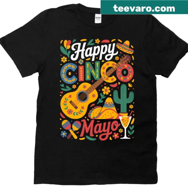 Cinco De Mayo celebration T-shirt with festive typography