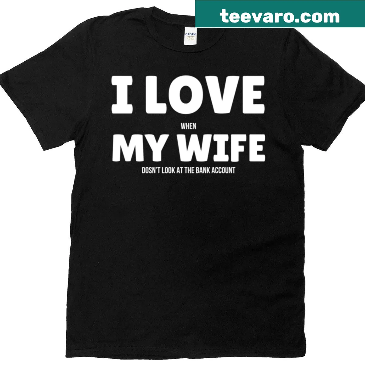 Typography t-shirt with the phrase 'I Love My Wife'. — on a men's t-shirt