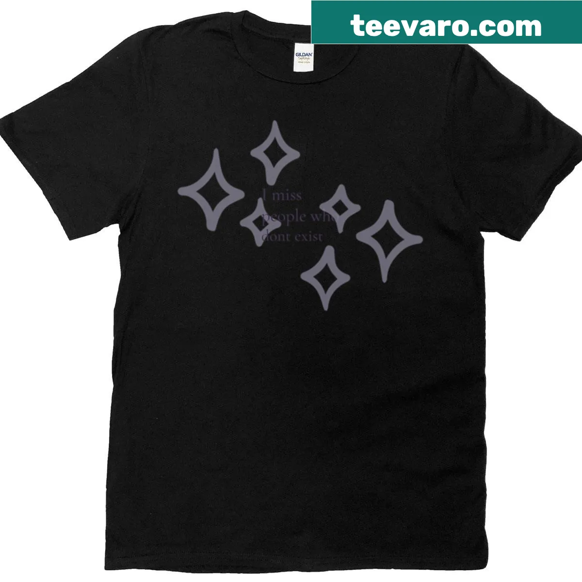 Surreal aesthetic shirt with quote about missing imaginary people — on a men's t-shirt