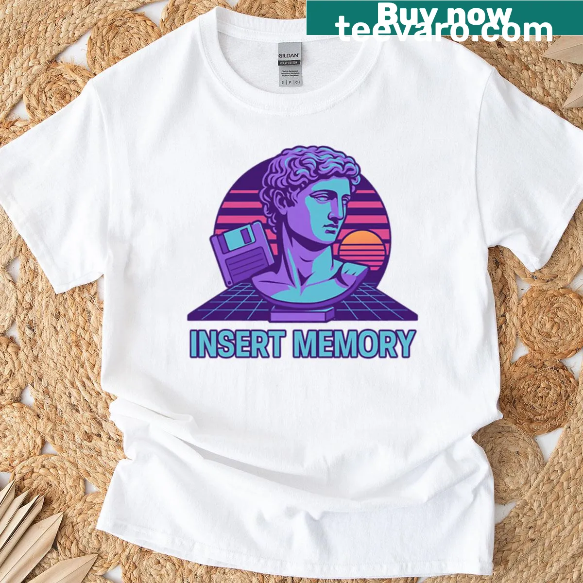 Minimalist Insert Memory t-shirt with stylish text design — on a men's t-shirt