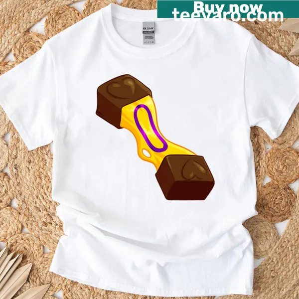 Chocolate-themed t-shirt featuring the intersex flag design