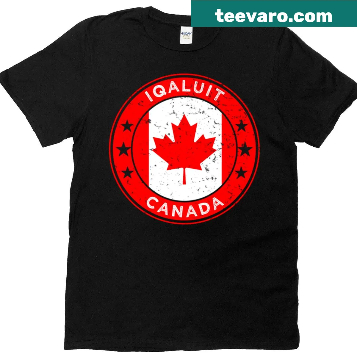 T-shirt featuring a design of the maple leaf and Arctic elements — on a men's t-shirt