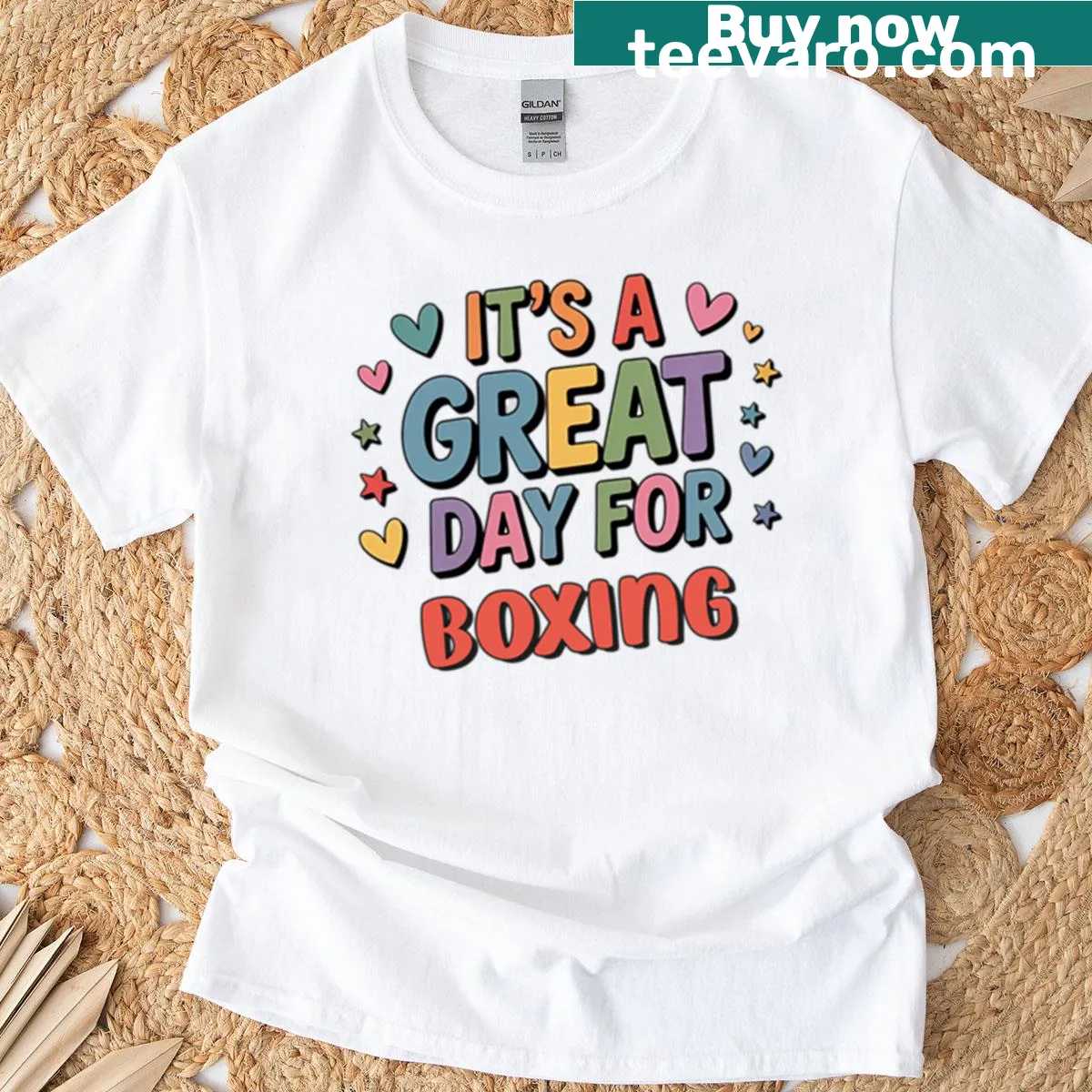 Funny boxing t-shirt with bold text celebrating the sport — on a men's t-shirt