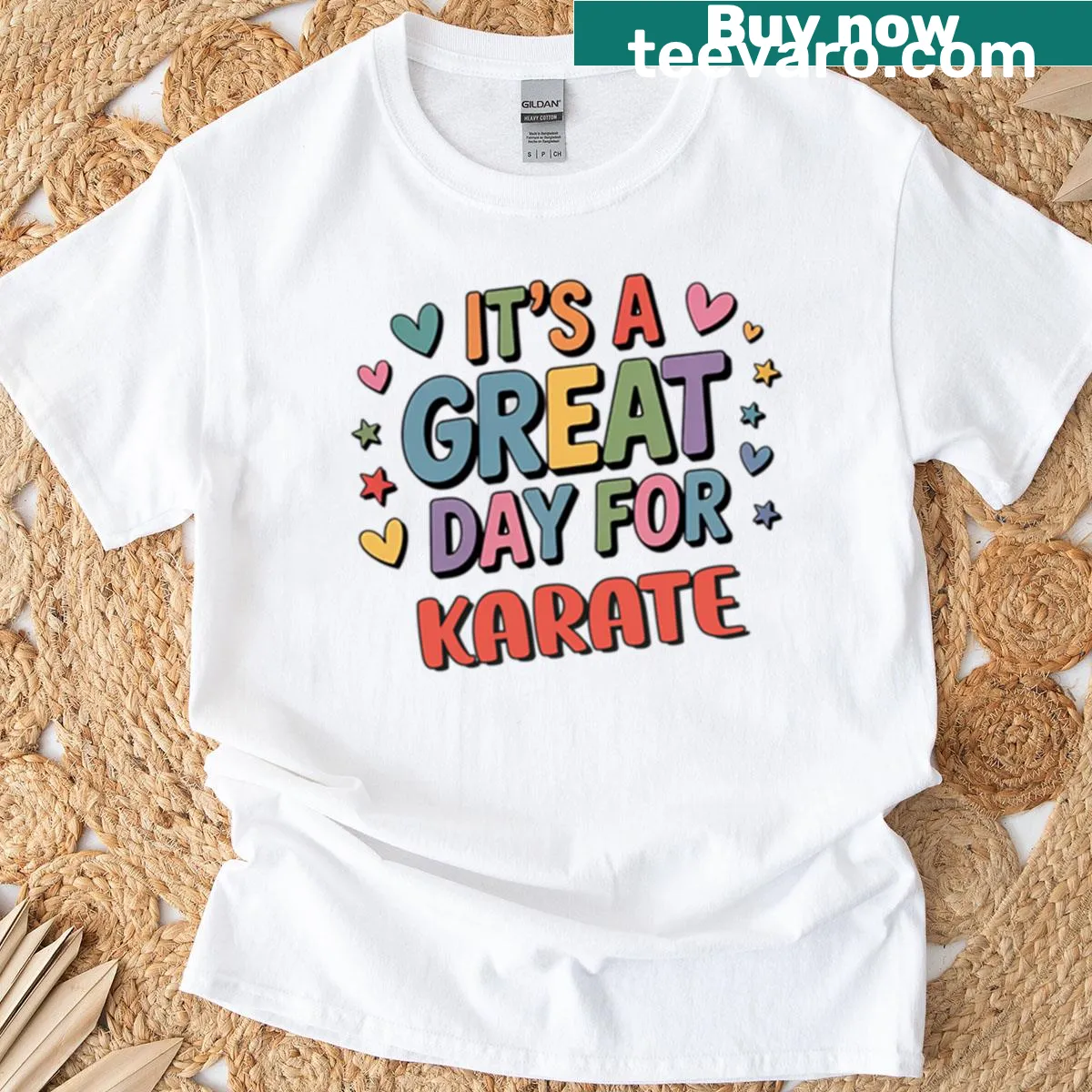 Funny karate t-shirt with a playful karate slogan — on a men's t-shirt