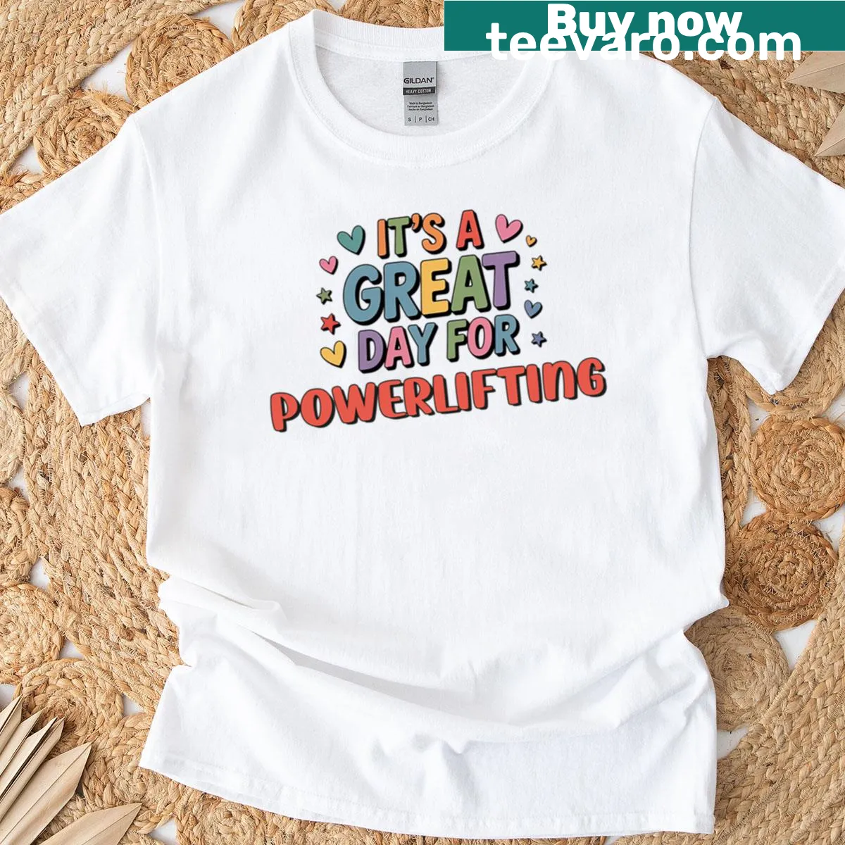 Funny powerlifting t-shirt with playful slogan for powerlifting enthusiasts — on a men's t-shirt