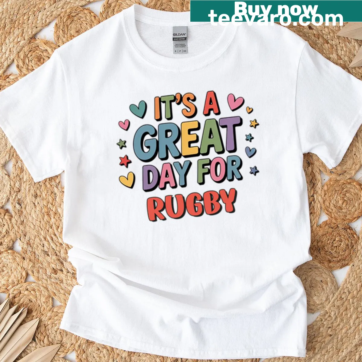 Funny rugby lover t-shirt with playful typography — on a men's t-shirt