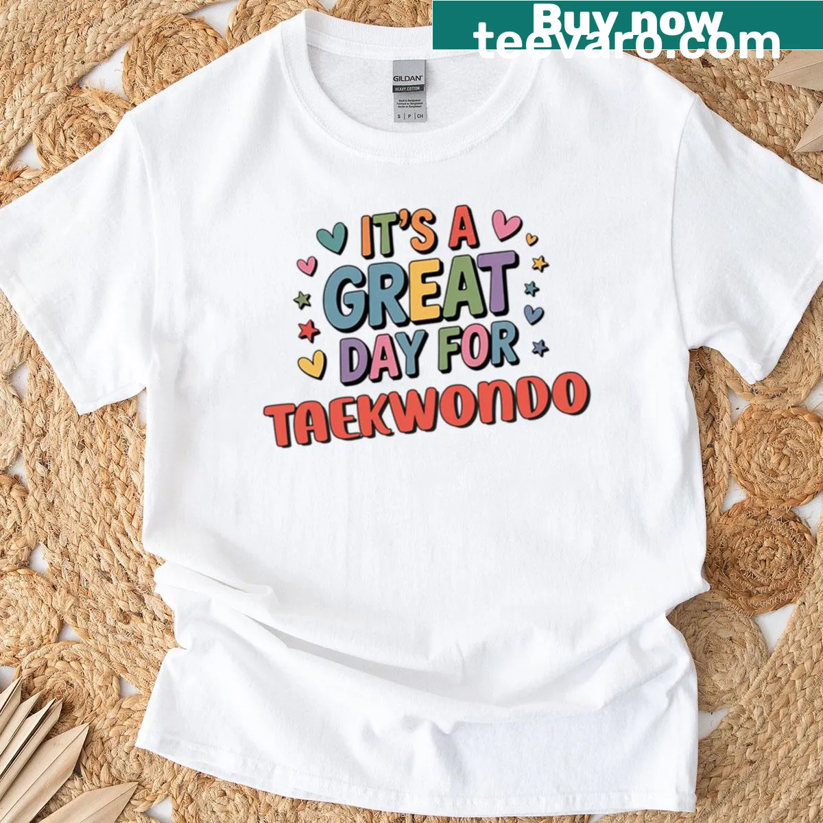 Funny taekwondo-themed graphic t-shirt with bold typography — on a men's t-shirt