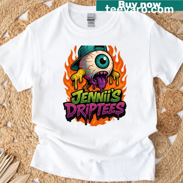 Intriguing illustration of an eyeball-themed graphic on a T-shirt