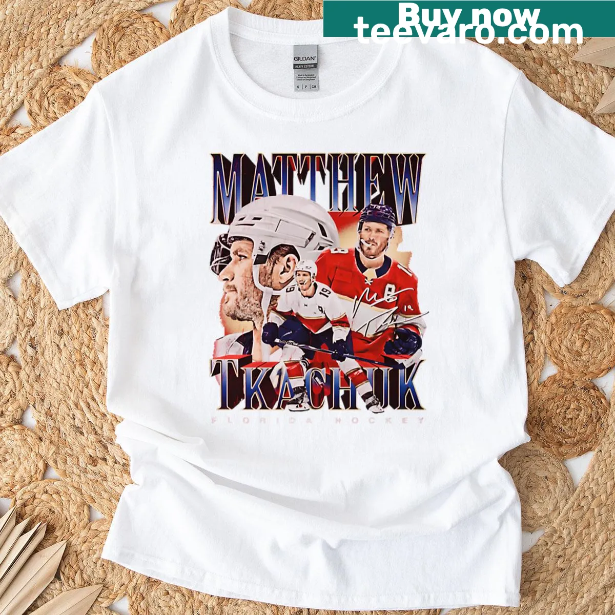 T-shirt featuring Matthew Tkachuk's name for hockey fans — on a men's t-shirt