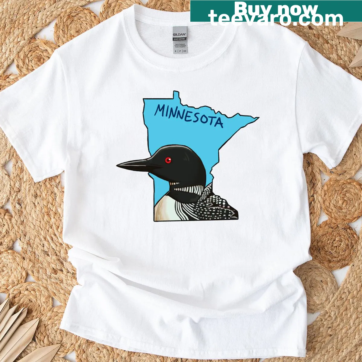 Minnesota State Bird - Common Loon T-shirt with charming illustration — on a men's t-shirt