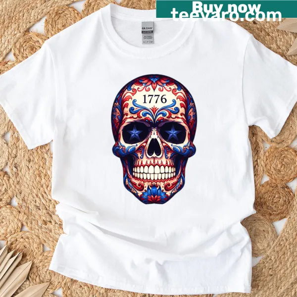 Sugar skull design with stars and stripes for a modern July 4th look.