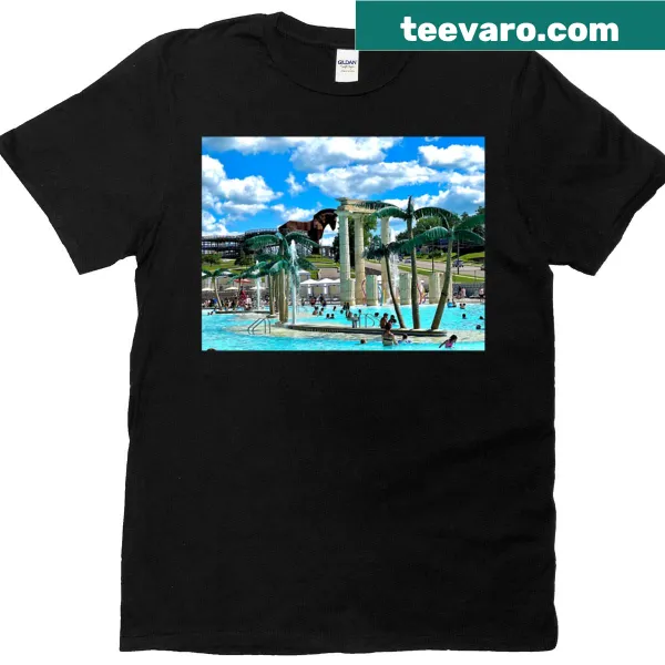 T-shirt featuring Mount Olympus Wisconsin Dells illustration