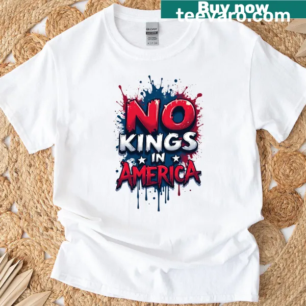 Graffiti style T-shirt with 'No Kings In America'