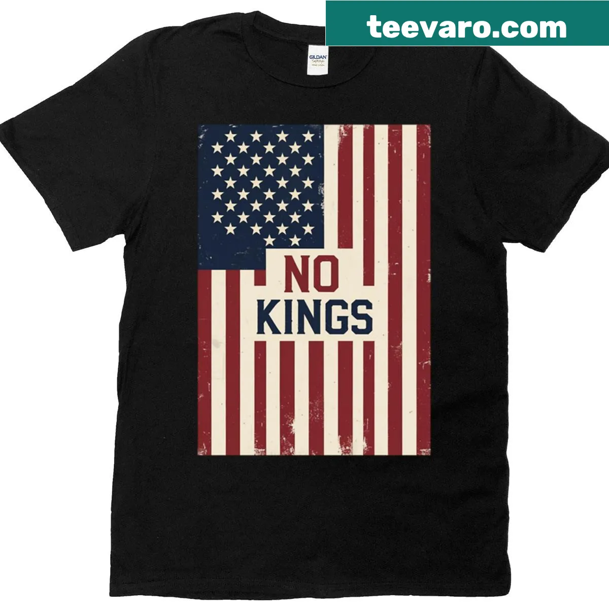 Minimalist line-art American flag design on a T-shirt — on a men's t-shirt