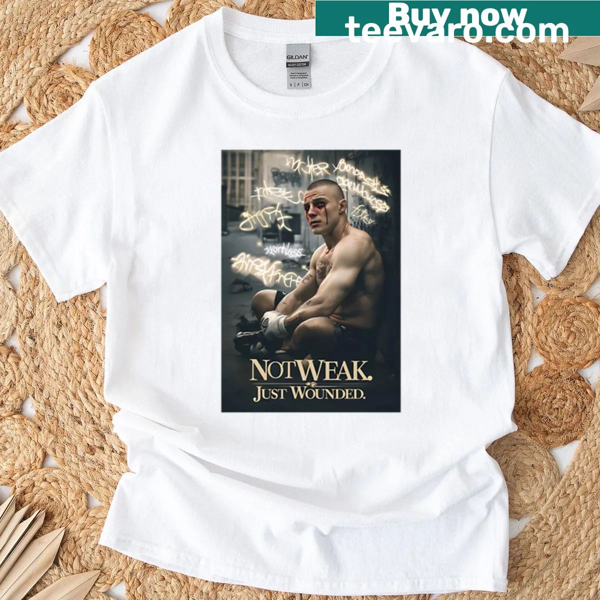 Mental health awareness T-shirt with inspiring graphic design — on a men's t-shirt