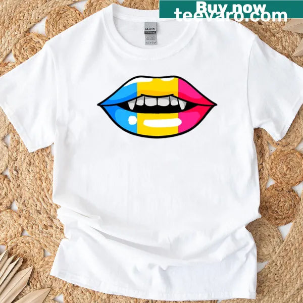 T-shirt with playful mouth graphic symbolizing pansexual pride