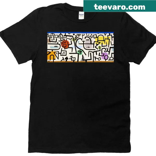 Artistic T-shirt featuring Paul Klee's Rich Port A design