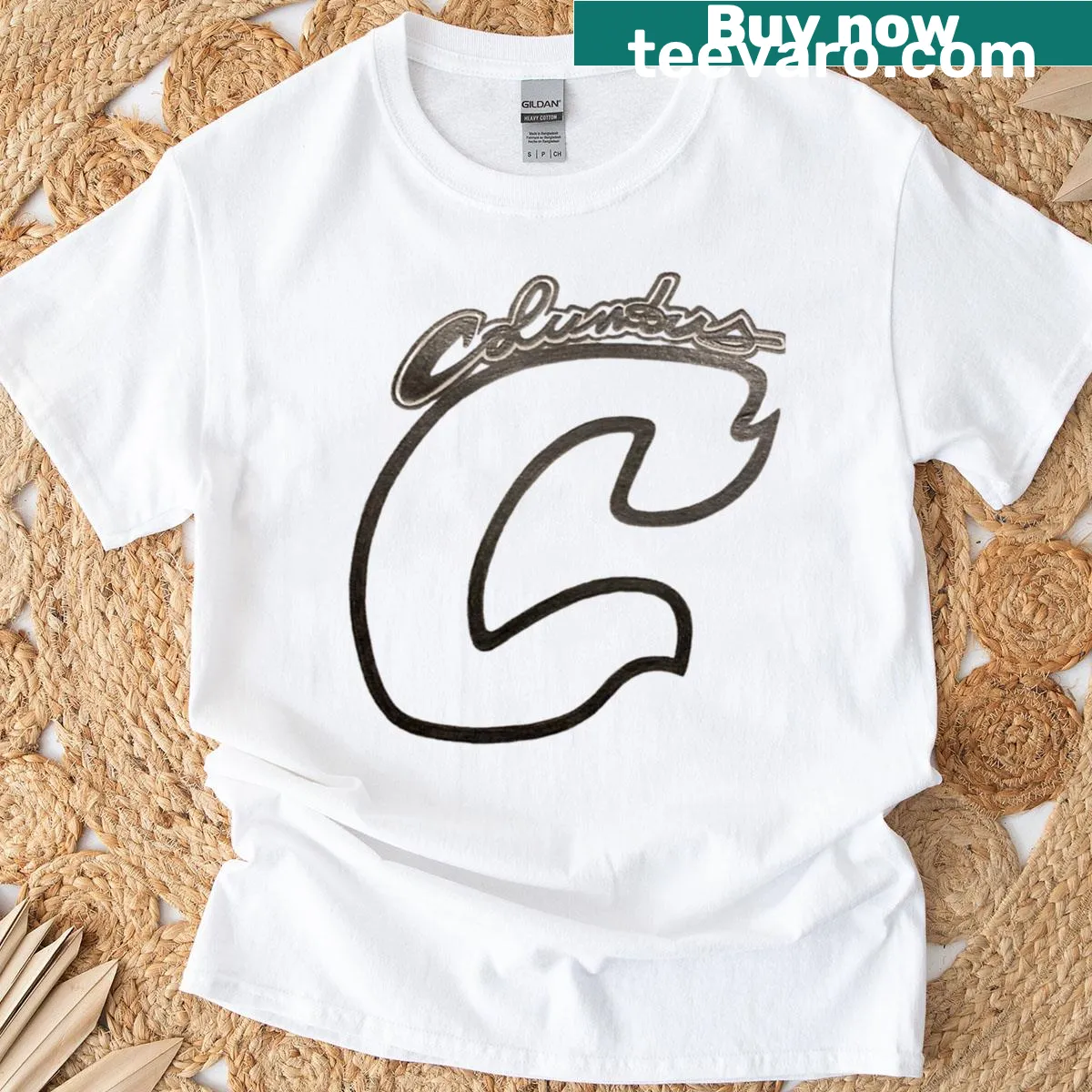 Minimalist Pencildon Cap Company t-shirt with logo — on a men's t-shirt