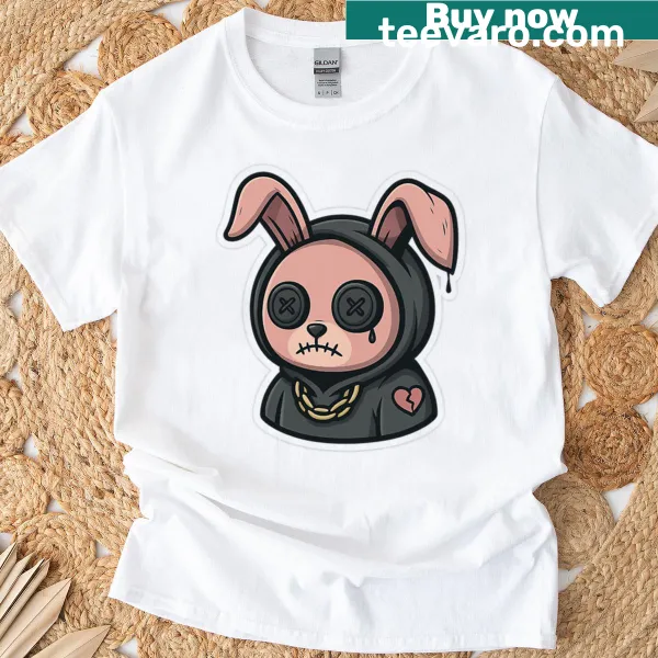 T-shirt with a playful plushy rebel illustration