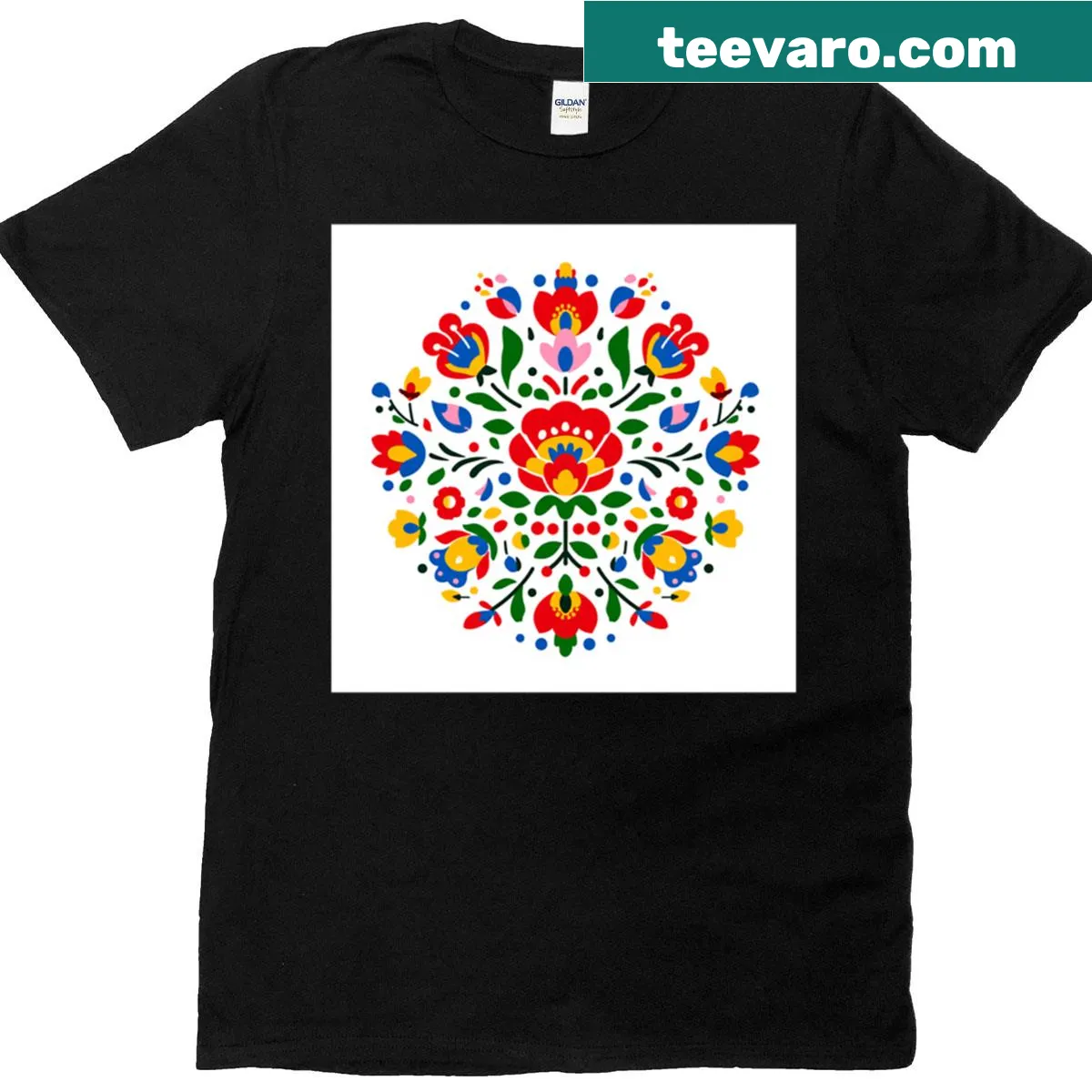 Traditional Polish Folk design illustrated on a T-shirt — on a men's t-shirt