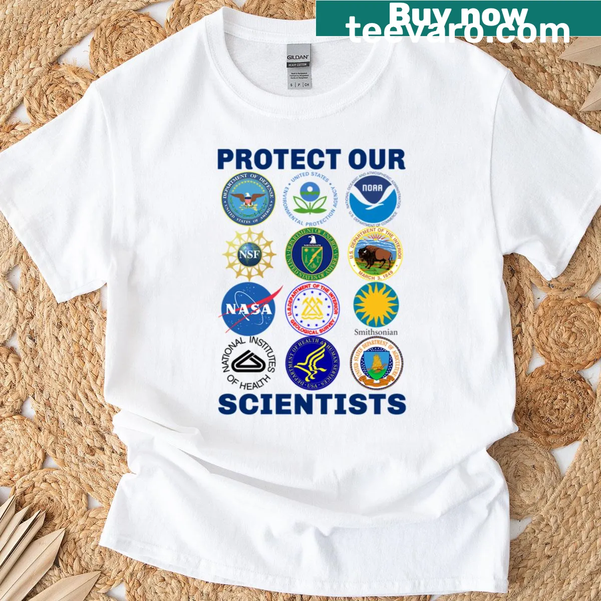 Pro-science message T-shirt supporting scientists and environmentalism — on a men's t-shirt