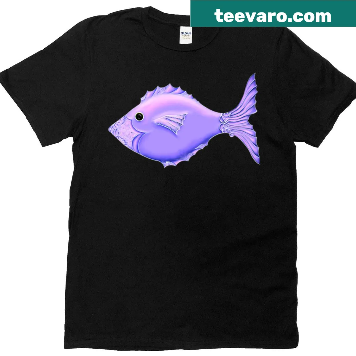 Whimsical fish graphic on a humorous T-shirt — on a men's t-shirt