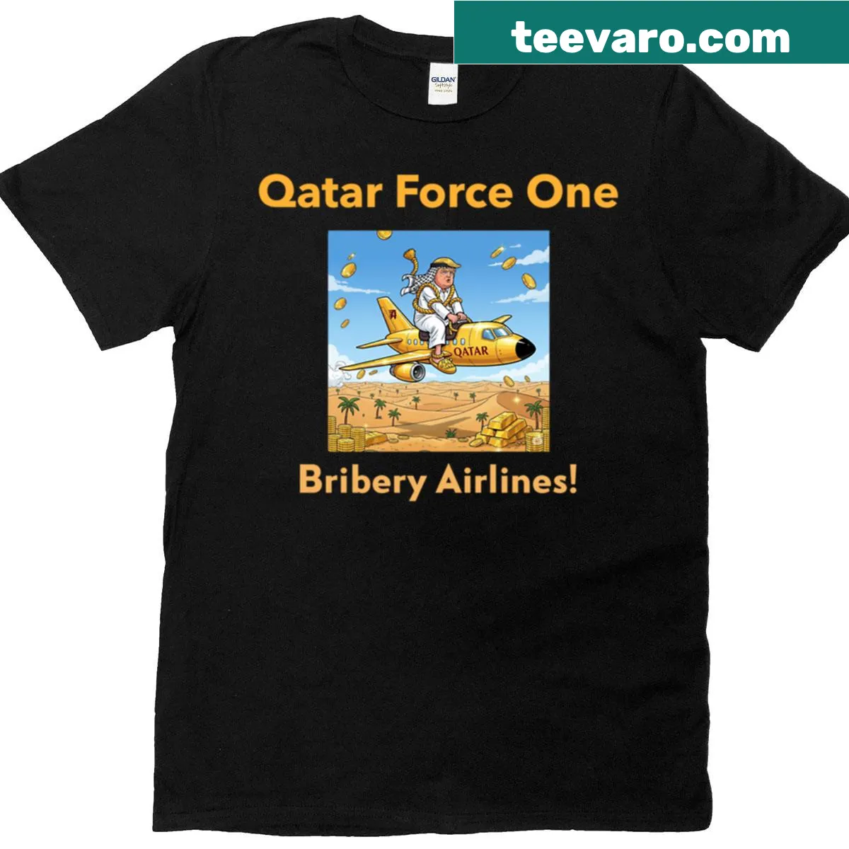 T-shirt with a badge emblem representing Qatar's heritage — on a men's t-shirt