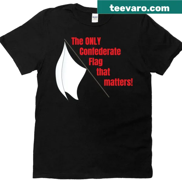T-shirt featuring an illustration of the Confederate flag