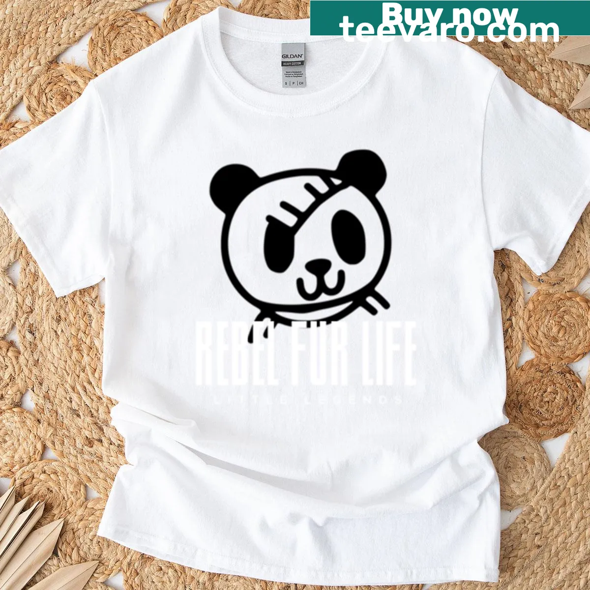 Grunge style T-shirt with a bear graphic and 'Rebel Fur Life' text — on a men's t-shirt