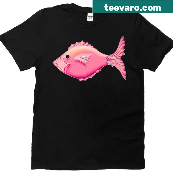 Cute fish illustration T-shirt with a whimsical design.