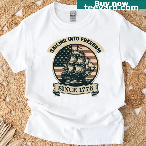 Sailboat illustration symbolizing freedom on a T-shirt